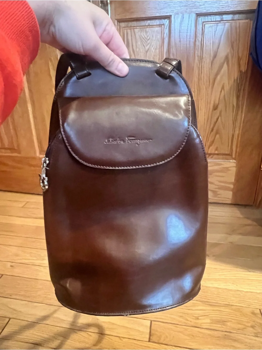 Salvatore Ferragamo - Vintage Brown Leather Backpack/Shoulder/Crossbody